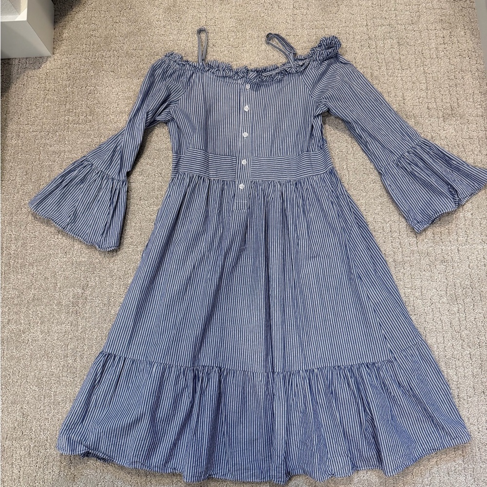 Blue Striped Women Dress